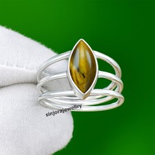 Tiger's Eye Gemstone 925 sterling silver handmade Gift Ring US size 5 to 13