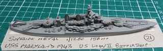 USS Maryland 1944 US battleship by Superior Scale 1/1200 1/1250 Ship Model