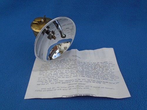 Butterfly Brass Miners Carbide Lamp & Instructions Near Mint