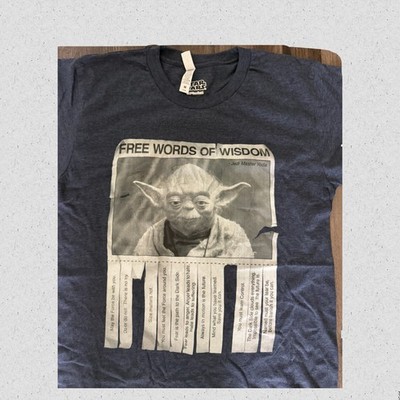 STAR WARS Yoda Free Words of Wisdom Blue T-Shirt Unisex Size Medium 