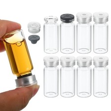 8 Pack 10ml Sample Vials Lab Empty Vials Borosilicate Glass Vial Transparent
