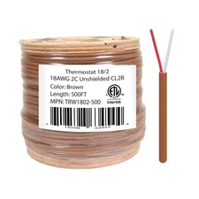 Best 18/2 Thermostat Wire HVAC Bare Copper Cable CMR/Riser-Rated Power Circui...