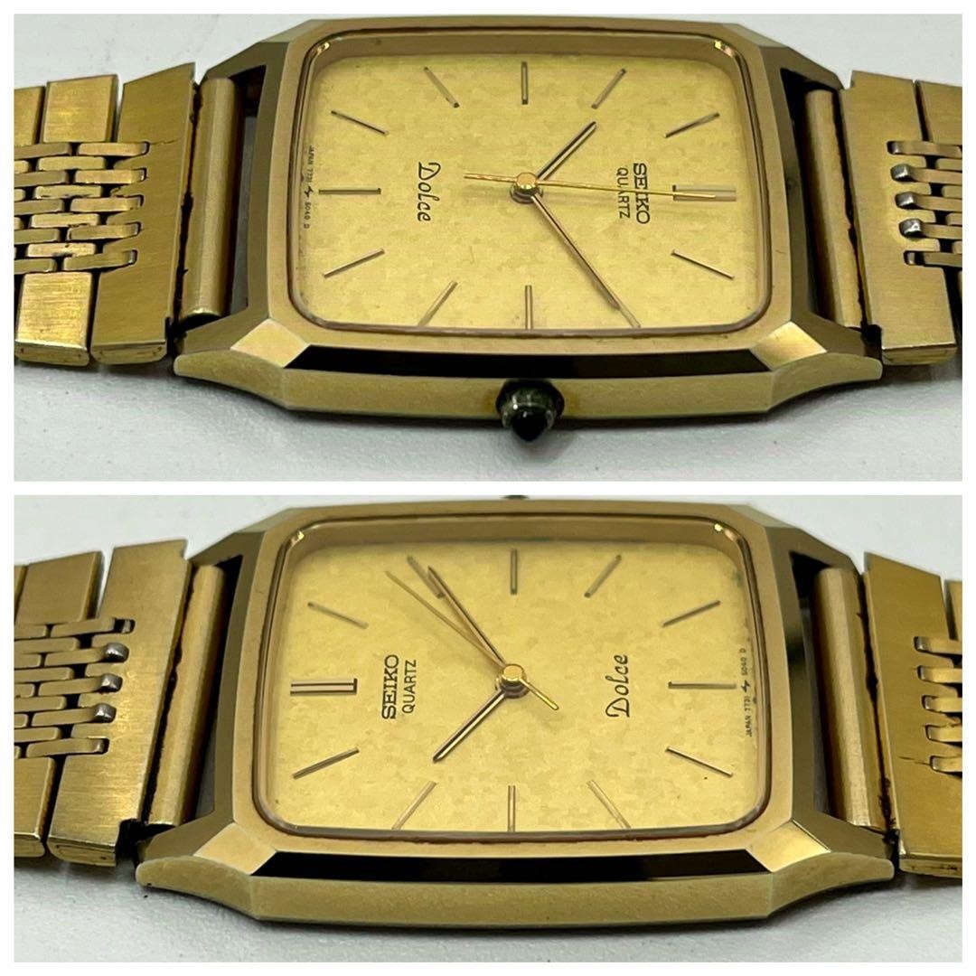 Seiko Dolce 7731-5040 Quartz Gold Dial Stainless Stee… - Gem
