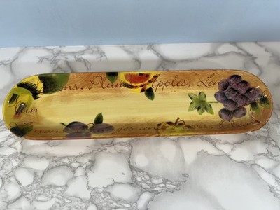 Vintage - Orangerie Keramik Knoblauch Brot / Serviertablett