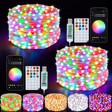 Smart Fairy Lights 2 Pack Total 66Ft 200 LED Twinkle String Lights with Remote 
