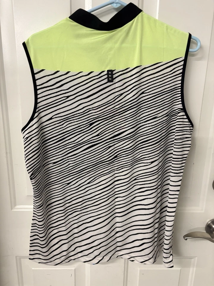 Jamie Sadock Women's XL Golf Polo Shirt 1/4 Zip, Sleeveless - Image 3 of 4