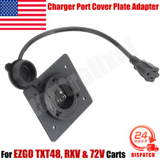 For EZGO TXT48 RXV & 72V Carts +120V Plug G2 Charger Port Cover Plate Adapter US