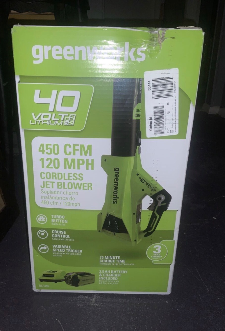 (450 Cfm 120 Mph) W/ 2.5ah Battery & Charger