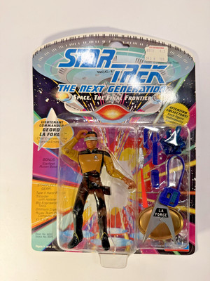Vintage 1992 Star Trek Next Generation Geordi La Forge Figur ungeöffnet