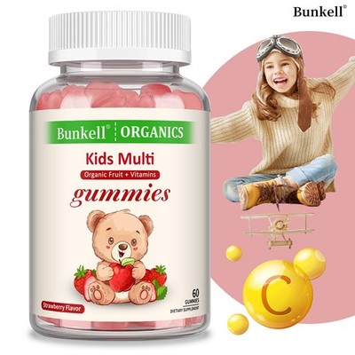 Kinder Multivitamin-gummis  Bio-Fruchtvitamine für Immunsystem,Knochengesundheit