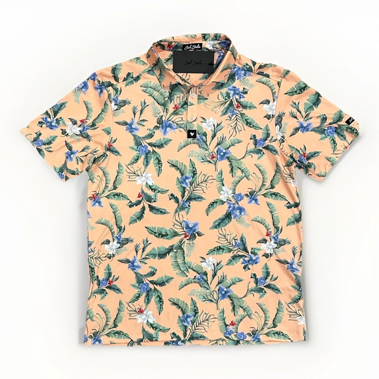 Bad Birdie Men’s Core Polo, Flora Fiesta, Medium, BBMP001-684, New