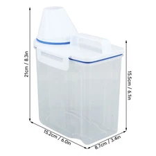 (1.5kg White)Rice Storage Bin Cereal Containers Dispenser Airtight Pour Spout