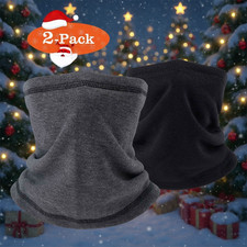 2Pack Neck Warmer Gaiter for Men Women Windproof Thermal Fleece Face Ski Masks