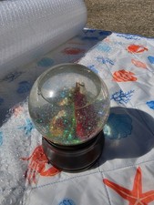 Santa Glitter Christmas Snow Globe Multicolor Glass Wood 2011 Seasonal
