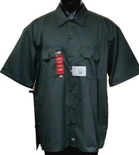 Dickies 1574 Short Sleeve Button Up Work Shirt Olive Green Men's 2XL *Note*