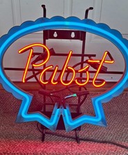 Vintage 1950s Pabst Blue Ribbon PBR Neon Light Bar Sign Mancave Rare