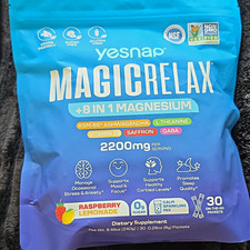 yesnap MagicRelax 8-in-1 Magnesium Powder Raspberry Lemonade 30 Vegan 07/2028