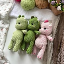 Handmade Dragon Crochet Toy , Amigurumi Plush Animals