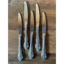 Vintage Oneida Renoir Pembrooke Stainless Flatware Dinner Knives Set of 5