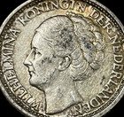 1943-P SILVER Netherlands 25 Cents Coin D1-39 Philadelphia Mint PALM TREE Privy — photo 4