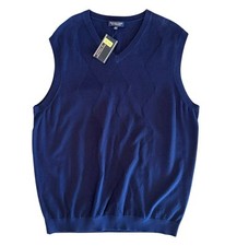 NWT Roundtree  Yorke Navy Blue Sleeveless Sweater Vest Mens Size 3XT Big  Tall