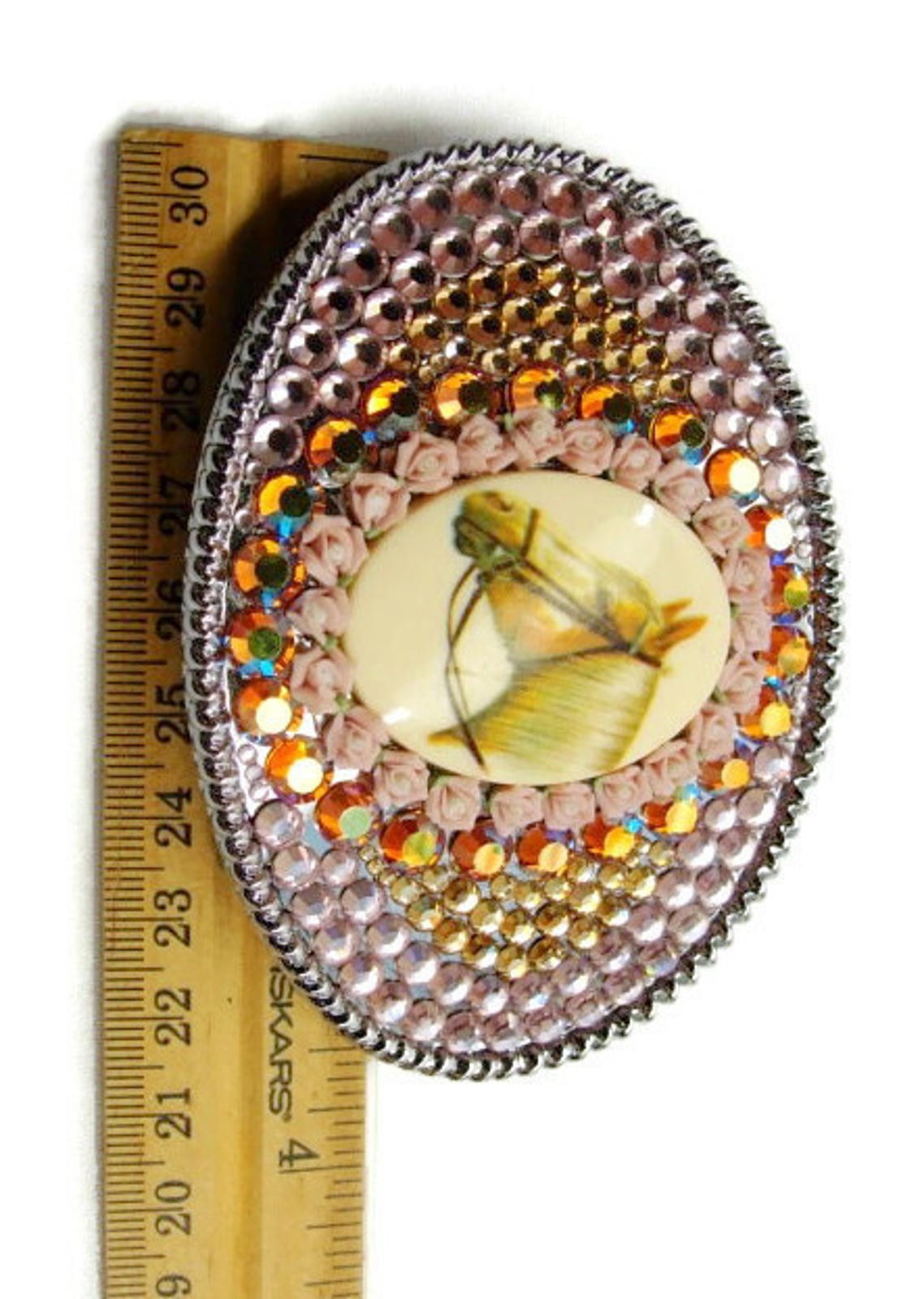 Palomino Horse Belt Buckle Rhinestone Paved Western Cowboy Cowgirl Rodeo USA