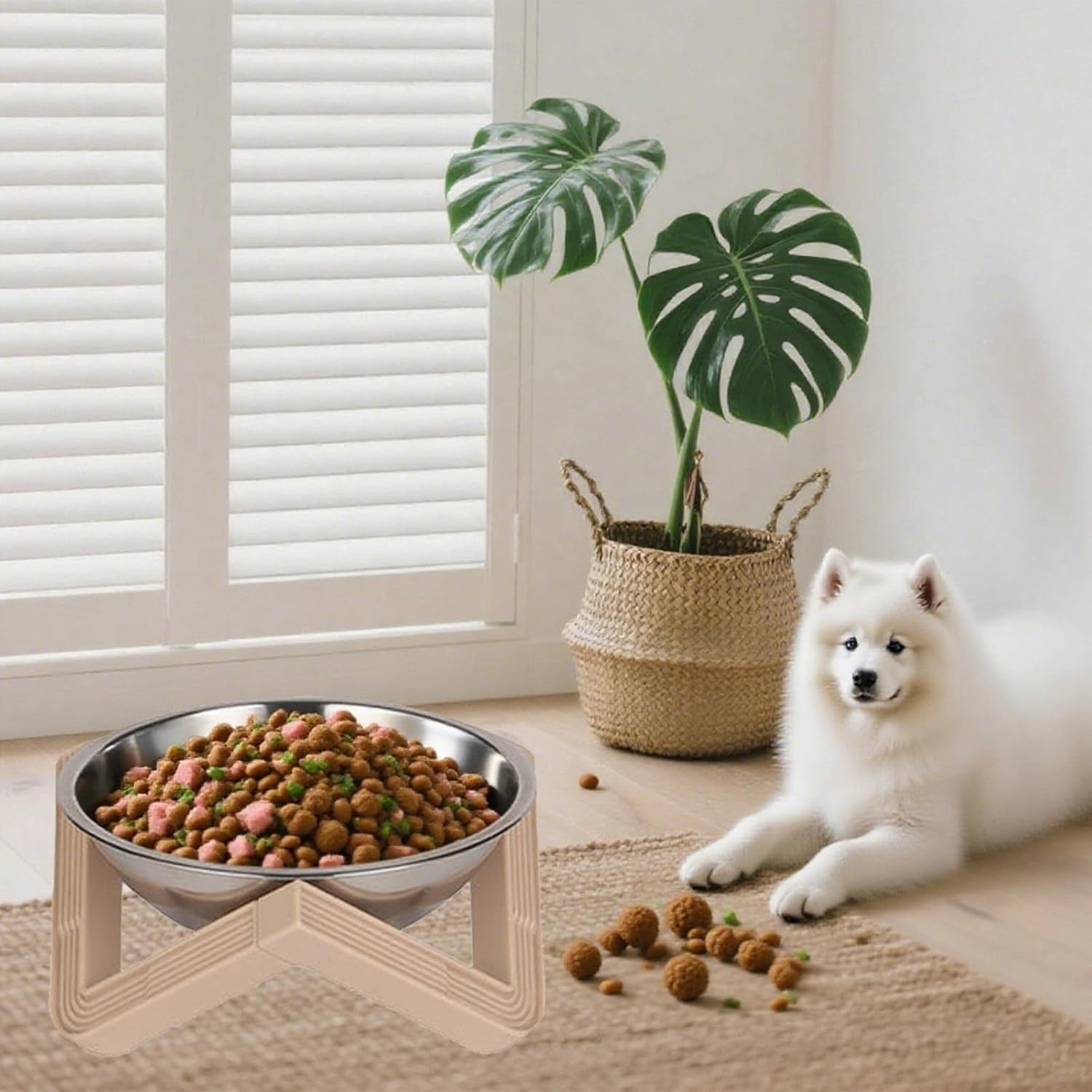 Elevated Dog Cat Bowl Pet Feeder Stainless Steel Raised Food Water Stand