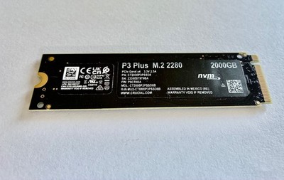 Crucial 2280mm P3 Plus 2TB M.2 NVMe Gen 4.0 x 4 SSD CT2000P3PSSD8B