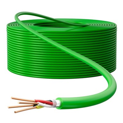 Busleitung 2x2x0,8mm 50m, CCA, geschirmt, grün mit Metermarkierung, Smart Home, 