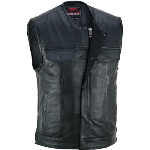 Maverick Giubbotto Uomo Moto Pelle Stile Biker Club Vera Pelle Nero - Foto 2 di 11