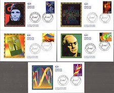 3422/6+ FDC 5  ENVELOPPES  1er JOUR CEF LE SIECLE AU FIL DU TIMBRES  SCIENCES