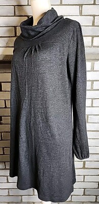   Old Navy Women's Long Sleeve Cowl Neck Lightweight Sweater Dress Sz Large Gray