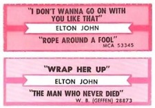 ELTON JOHN ~ Lot of Juke Box Labesl ~ FREE SHIPPING