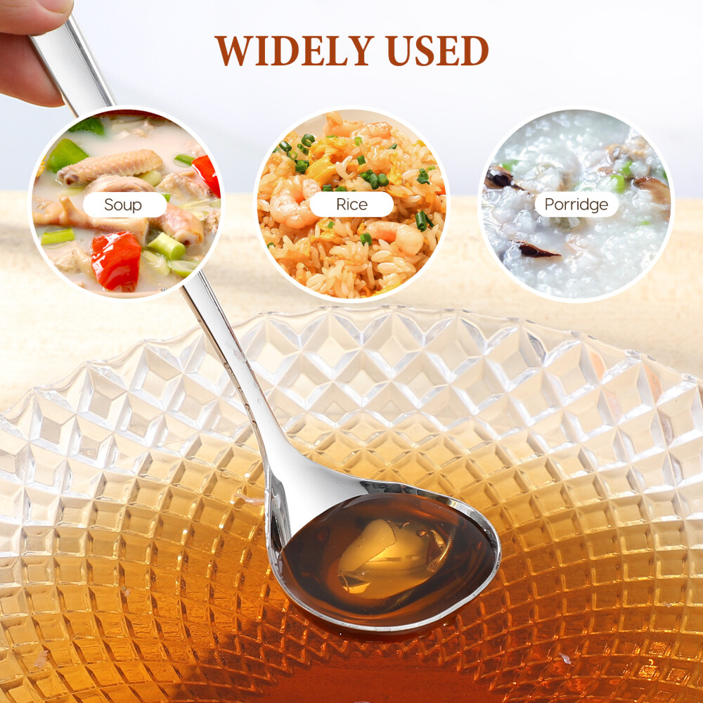 2 Pcs Sauce Spoons Pour Spout Stainless Steel Cutlery Ladles Metal