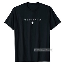 Jesus Saves Cross Subtle Christians Minimal T-Shirt Religious Faith Pray Tee