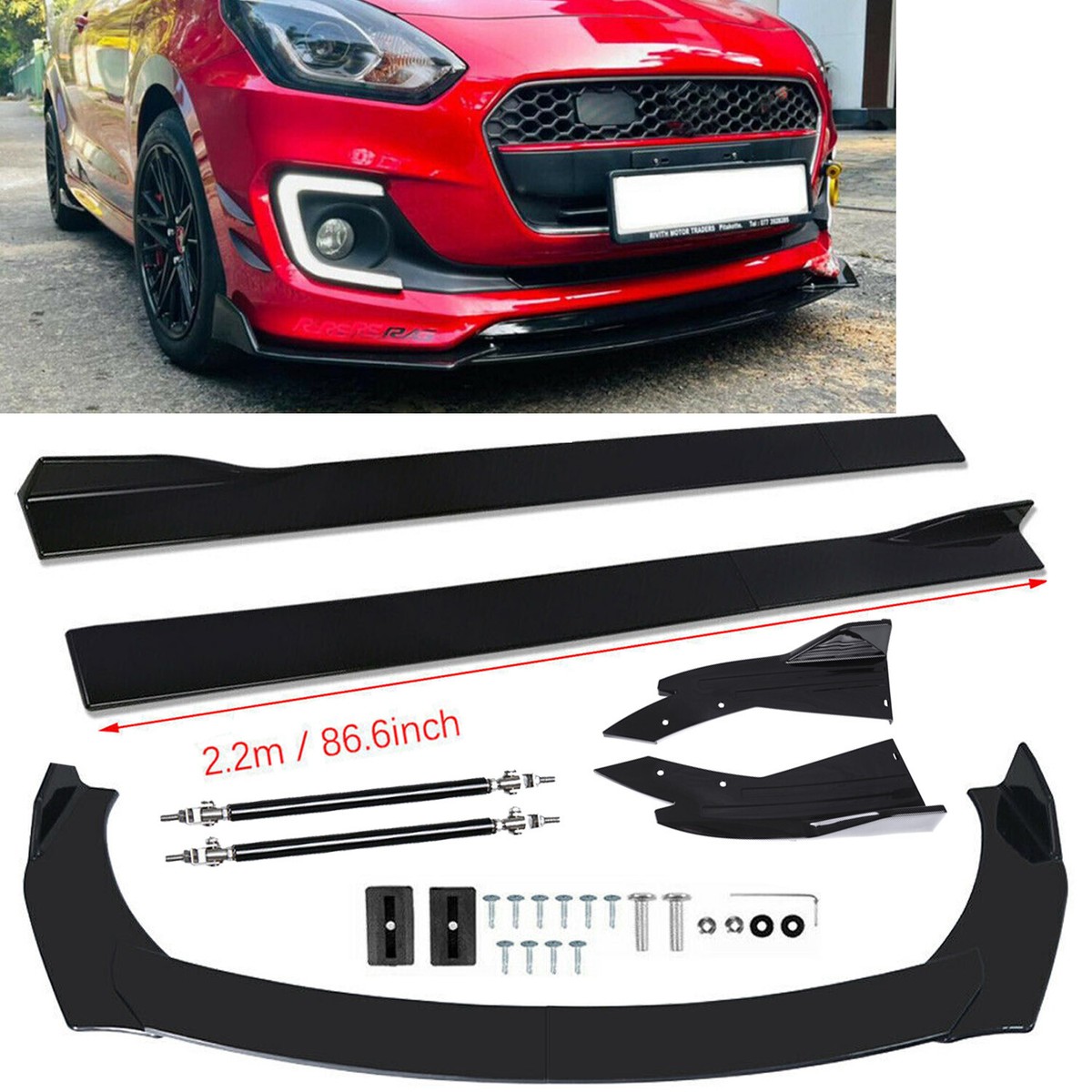パーツ SUZUKI SWIFT RS For Suzuki Swift RS Front Bumper Lip Chin Spoiler Splitter Body