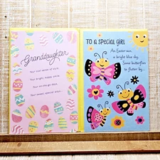 American Greetings Easter Card 6x8 2 Piece Lot For Granddaughter Special Girl