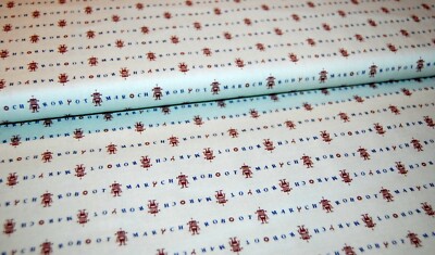 50 x 110 cm Kokka ''Robots'' Roboter blau schoko kleingemustert Japan 