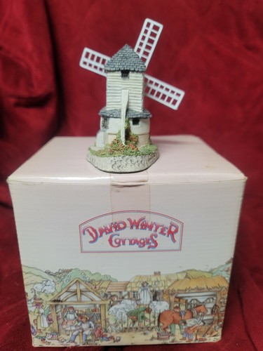 England Hand Painted David Winter Cottages Windmill 1985 Box Enesco John Hine - Picture 3 of 5