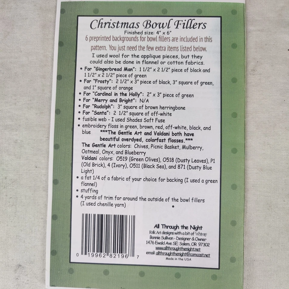 Christmas Bowl Fillers Holiday Festive Quilt Templates 4" x 6" Pillow Patterns - Image 3 of 4