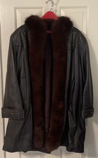 Fourrure Givenchy - Brown Leather Coat With Fur Trim &
