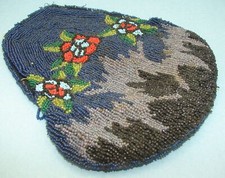 Vintage Repurpose Repair Micro Beaded Flora Handbag