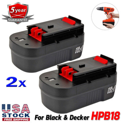 2x 18V for Black and Decker HPB18 18Volt 4.8Ah Battery HPB18 18V HPB18-OPE 24476