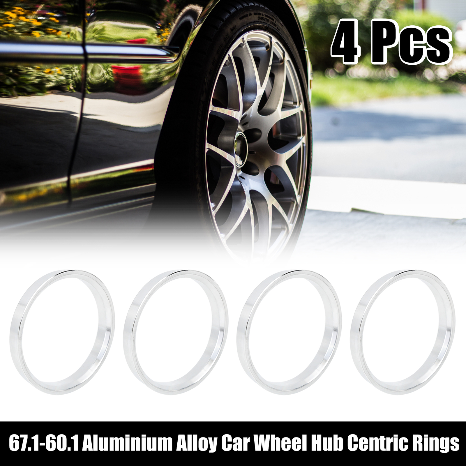 Hub Centric Wheels 4-Piece Hub Centric Rings - 60.1mm To 72.6mm, Aluminum  Alloy, For Wheel Vibration Reduction