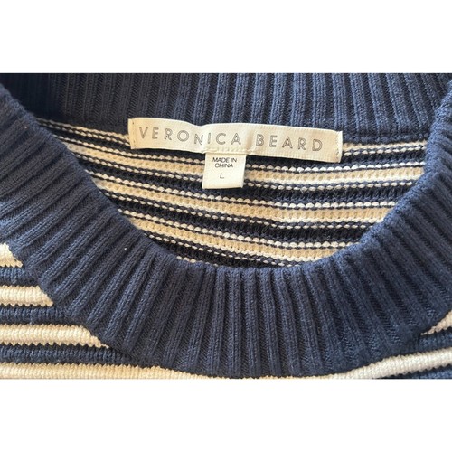 Maglione Veronica Barba Righe Milou Ottomano Snap Finto Collo Tg Large - Foto 5 di 6