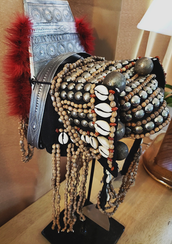 Vintage Thai Akha Hill full headdress Thailand crafted mixed media helmet - Picture 2 of 8