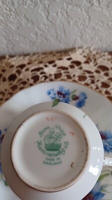 Vintage Hammersley Bone China England Cup & Saucer Blue Floral | eBay