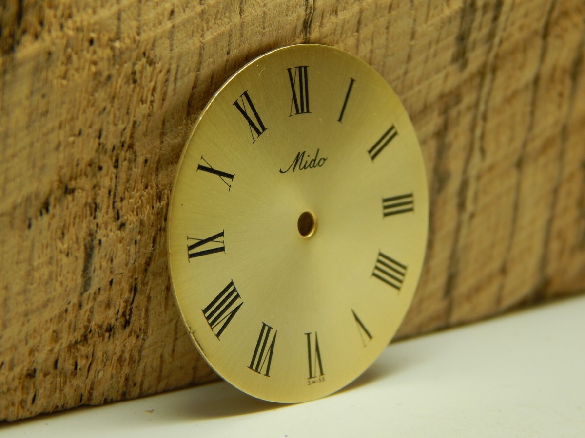 Black Roman Numeral Markers Gold Mido Vintage Watch