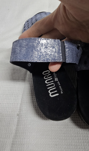 MUNRO Mickee Blue Metallic Leather Sling Back Sandals Size-8.5M - Picture 9 of 10