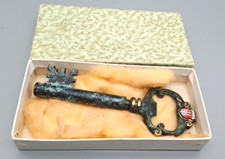 Messing / Bronze Korkenzieher Hamburg Wappen Schlüsselform Länge ca. 12,5cm